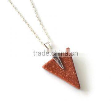 Clear Gold Stone Triangle Pendant Silver Finding from China Supplier