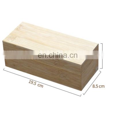 multifunctional small natural bamboo gift packaging box 19.5x8.8x7.5cm