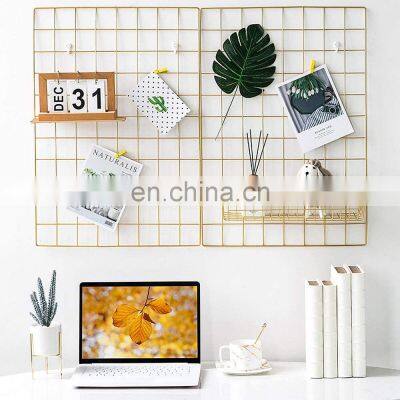 Hanging Art Display Frames Grid Wire Board  for Memo Picture Panel Wall Decoration shelf