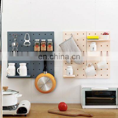 cute home wooden wall hanging kids wood pegboard hole shelf