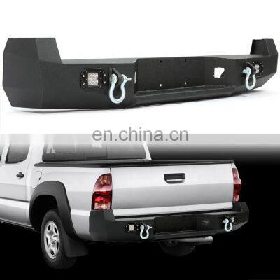 For Tacoma 2005-2015 Textured Steel Rear Bumper With LED Lights & D-rings photo-5