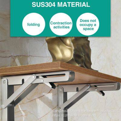 Heavy Duty Folding Table Metal Bracket Triangle Adjustable Mounting Folding Stainless Steel Shelf Bracket