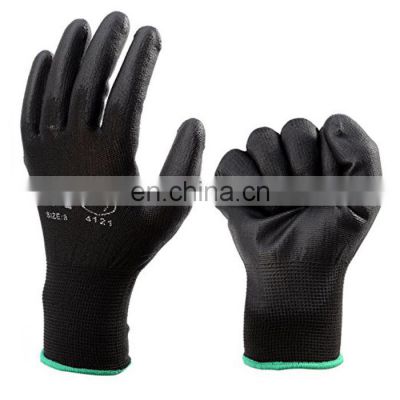 New Design Touchscreen PU Coated Gloves Tactile Polyurethane Palm Dip Gloves 13G Magic Polyester PU Work Gloves