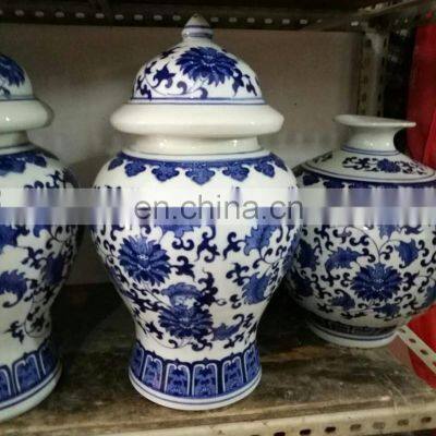 Jingdezhen professional supply blue and white ceramic ginger jar