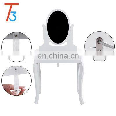 Cheap Wooden Vanity Mirrored Modern Dressing Table With Mirror And Stool photo-5