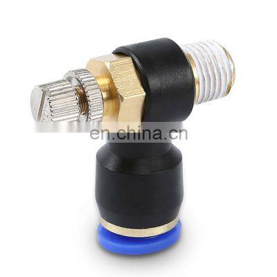 SNS JSC Series 90 Degree Elbow Air Flow Speed Control Fitting Pneumatic Throttle Valve