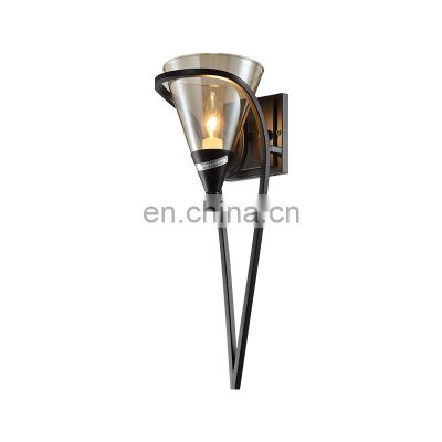 HUAYI Iron Metal Housing Led Wall Lamp E12 Art Deco Wall Light Hotel Wall Mounted Bedside Lamp Reading Lamp