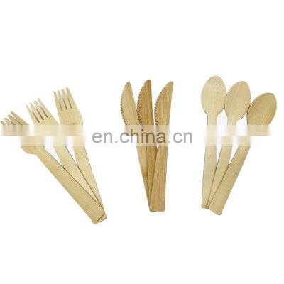 Wholesale Disposable Bamboo Kitchen Spoon Knife Fork Natural Bamboo Cutlery