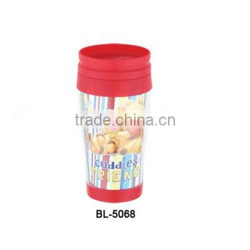 400ml paper inserted plastic cup,promotional mug BL-5068