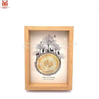 Cheap Price MDF High Quality Photo Frame Walnut Grain Deepen Photo Frame photo-2