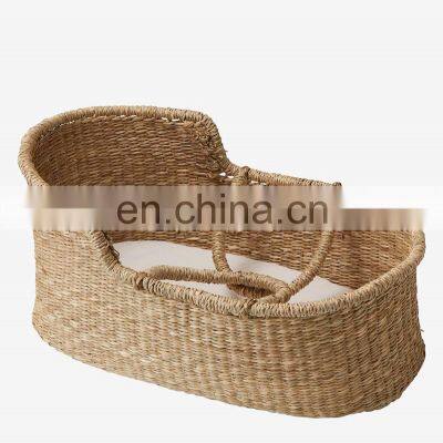 Hot Selling Wicker Seagrass for Baby Doll Natural High Quality Changing Bed For Dolls Basket Woven Vietnam Supplier photo-3