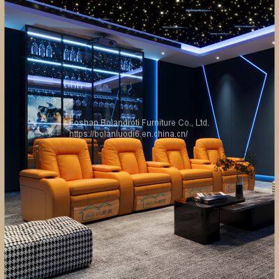 Private Home Theater Sofa and Chair Combination Space Capsule Electric Movie Hall Audio-visual Room Villa Leather Sofa photo-4