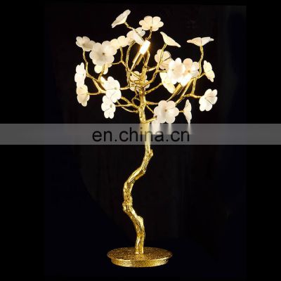 Luxury Villa Living Room Bedroom Aluminium Branch Crystal Table Lamp Bedside Modern Table Lamp