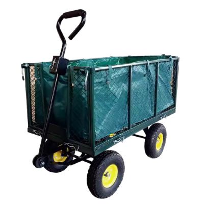 TC1840H Folding Garden Utility Wagon, Mesh Steel Garden Trolley Cart