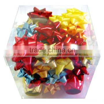 Packing in PVC Box New Colorful Iridescent Ribbon Star Bow,Ribbon Bow,decoration set and ribbon egg warping set for packing