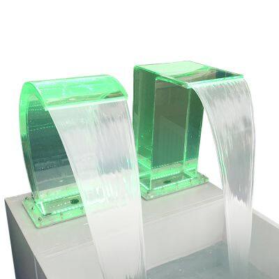 Acrylic colorful Swimming pool water curtain gardening outdoor and indoor waterfalls