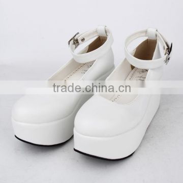 8cm Heel white Ankle Straps cosplay Lolita Shoes for girls