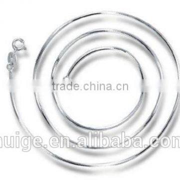 Yiwu Jewelry 925 Sterling Silver Flexible Flat Link Snake Chain Necklace