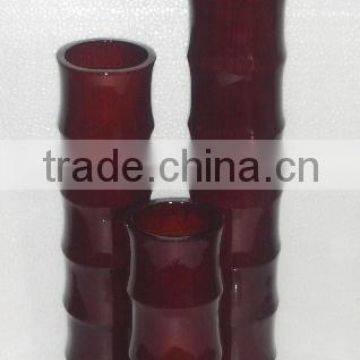 High quality best selling eco friendly spun bamboo brown laccquer tube vase from Vietnam