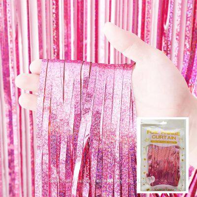 Wholesale Glitter Foil Curtains - Pink/Gold Sparkle Backdrops, Bachelorette Party Curtains photo-2