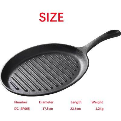 Korean Barbecue Sizzling Hot Plate Pre-seasoned Nonstick Cookware Cast Iron Fajita Steak Plate With Wooden Base Steak Plate photo-2