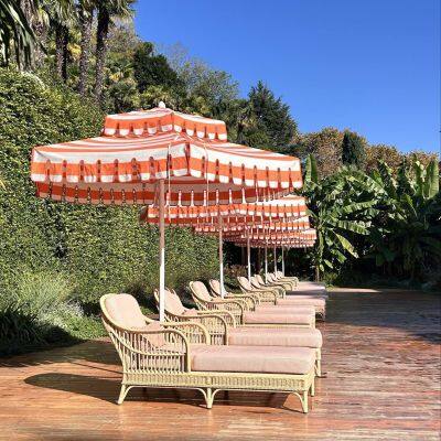 Double Top Lace Parasol Lace Irregular Custom Column Umbrella Courtyard Garden Villa Sun Umbrella photo-2