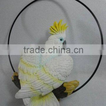 Resin Hanging Decoration of Parrot Figurine With Iron Ring photo-4