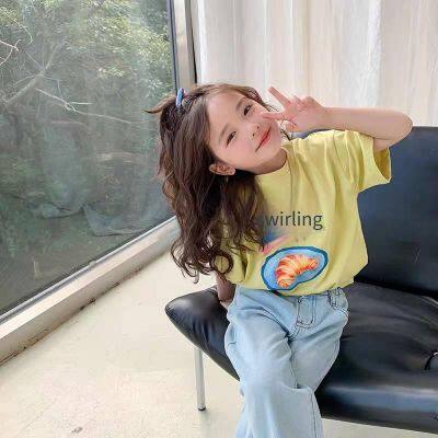 2024 Summer Kids' T-shirts, Korean Style With Letter and Cartoon Prints, Short-sleeved, Round-neck, Casual and Loose-fit Tops for Boys and Girls photo-3