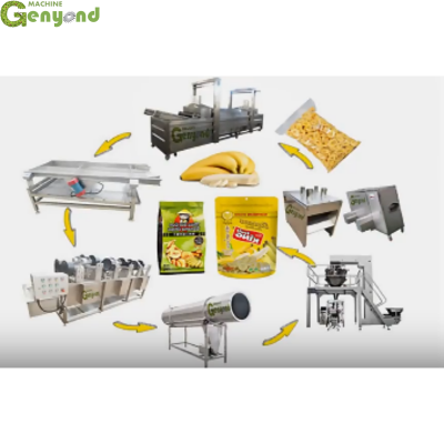 Complete Banana Sticks Making Machine Assembly Plantain Chips Production Line