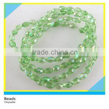 Chrysolite Color Strands Crystal Glass Loose Beads 5*4 mm Faceted Glass Crystal Beads On Sale