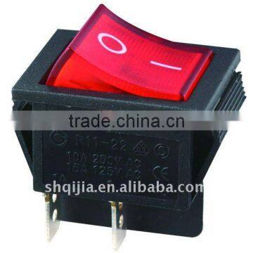 DPST Lighted Rocker Switch round shape 4 terminals