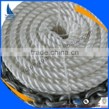 pp polyester nylon twist anchor rope line with lead chain