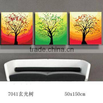 2016 3panels diy painting trees for decoration 7041