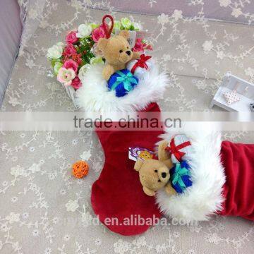 Christmas Decoration /Soft Christmas Sock Docorated by Bear