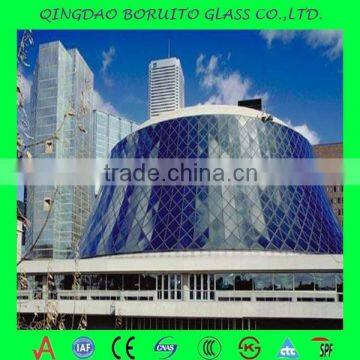 Blue Reflective Tempered Insulated Glass for curtain wall