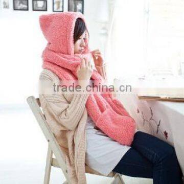 Wholesale Winter Ladies Fashion Hooded Scarf Mink Fur Poncho photo-6