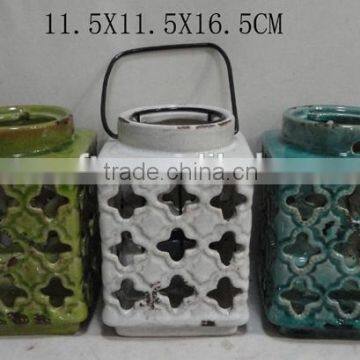 "pinsun"ceramic lantern with solor light
