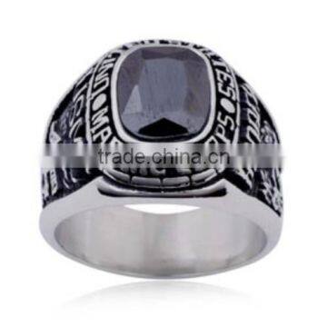 Customized Stainless steel rings jewelry with Onyx