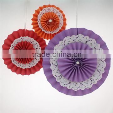 DIY Hanging Paper Fan Wedding Party Room Decoration