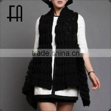 Factory direct wholesale price rabbit wool knit vest /rabbit knitted vest with wool