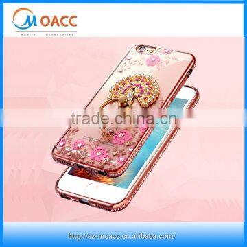 Secret garden electroplate diamond tpu case for iphone 6 with Hand ring