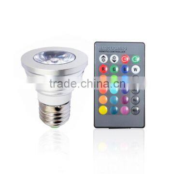 RGB LED lamps 16 Color Change bulb E27 4W Spotlight AC 85V 110V 220V 265V for Home Party Decoration light with IR Remote