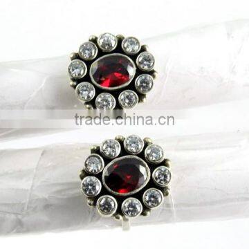 Lovely !! Red CZ_White CZ 925 Sterling Silver Toe Rings, Unique Designs !! Silver Jewelry, Toe Rings From India