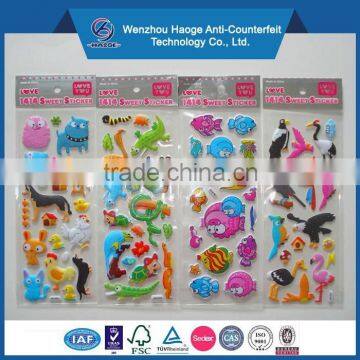 Custom puffy sticker animal puffy sticker & kids puffy sticker epoxy sticker