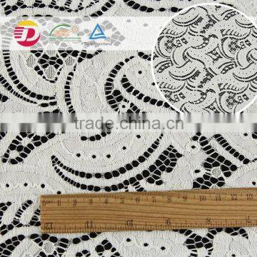 New Products Cheap 3D White Cotton Lace Embroidery Fabric for Bridal Dress photo-4