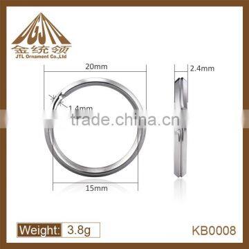 Fashion high quality 20mm aperture nickel keyring