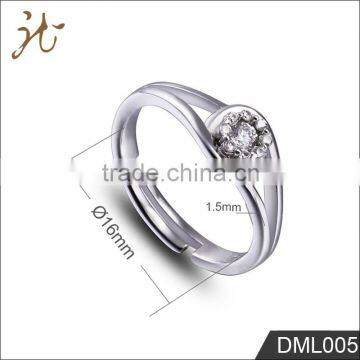 Fashion high quality white gold sterling silver rings