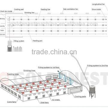 ISO9001 qualified automatic broiler poultry shed design