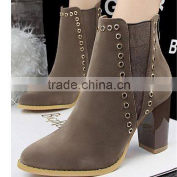 The Hottest Young Girl Thick Thigh Heel Rivet Germen Winter Boots photo-3