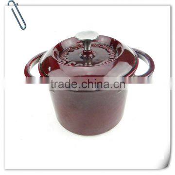 enamel cast iron casserole with cover and ears